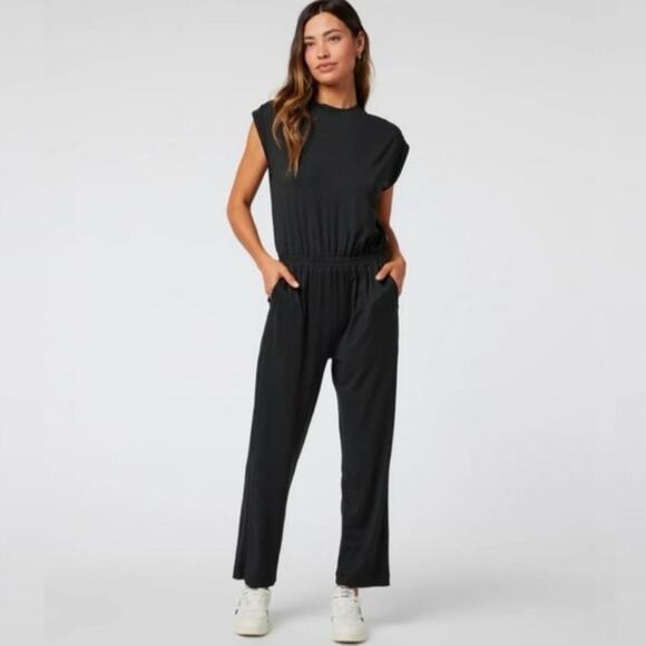 Vuori Pants - VUORI Short Sleeve Lux Crew Black Jumpsuit